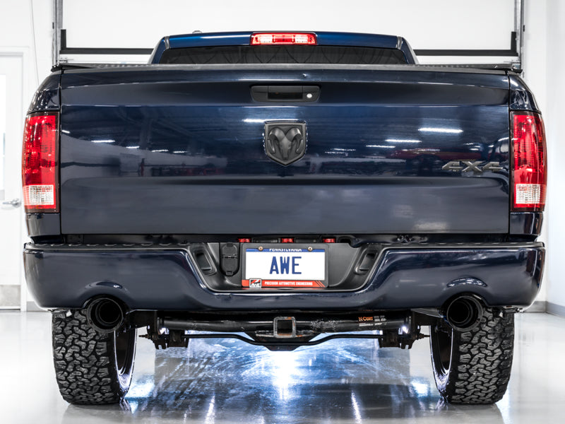 AWE Tuning 09-18 RAM 1500 5.7L Dual Rear Exit Cat-Back Exhaust with Diamond Black Tips - Part #3015-33004