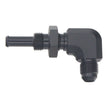 DeatschWerks 6AN Male Flare to 5/16 Inch Male Barb Bulkhead Adapter 90-Degree - Anodized Matte Black