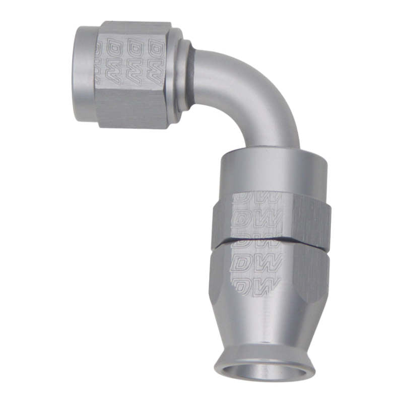 DeatschWerks 6AN Female Swivel 90-Degree Hose End PTFE with Olive Insert – Anodized Titanium for Automotive Fuel Systems