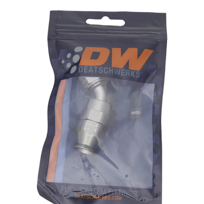 DeatschWerks 6AN Female Swivel 45-Degree Hose End PTFE with Olive Insert - Anodized Titanium