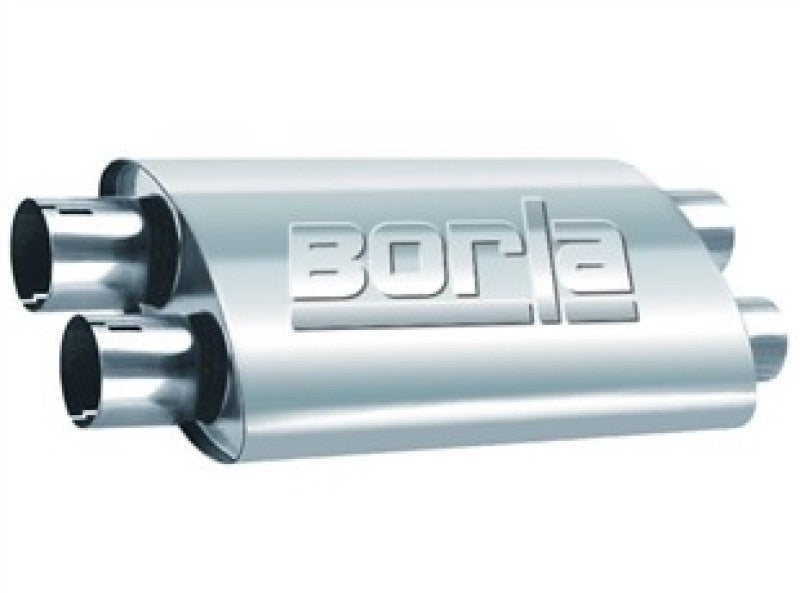 Borla Universal ProXS Muffler - 2.5 Inch Dual Inlet and 2.25 Inch Dual Outlet, Oval Design, Reversible, Made in USA