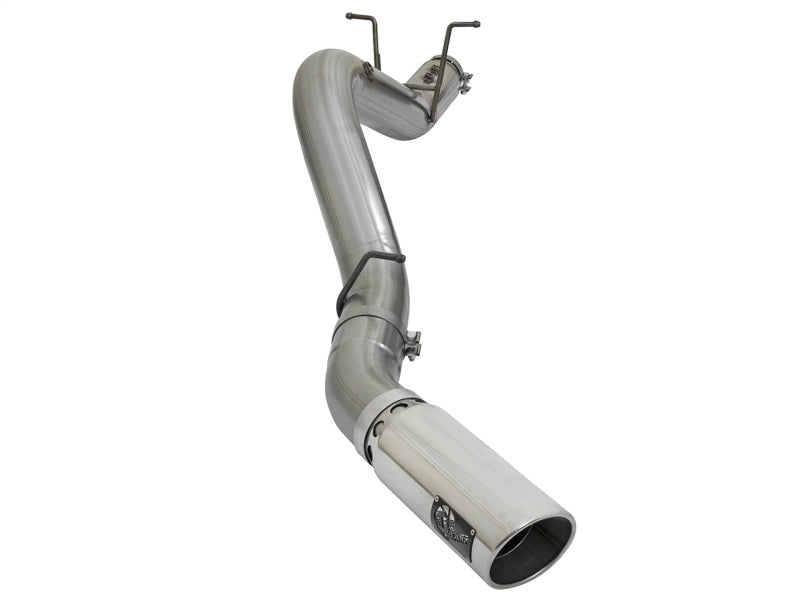 aFe Large Bore HD 5-inch 409 Stainless Steel DPF-Back Exhaust System with Polished Tip for 2017 GM Duramax V8-6.6L (L5P)