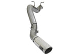 aFe Large Bore HD 5-inch 409 Stainless Steel DPF-Back Exhaust System with Polished Tip for 2017 GM Duramax V8-6.6L (L5P)