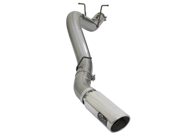 aFe Large Bore HD 5-inch 409 Stainless Steel DPF-Back Exhaust System with Polished Tip for 2017 GM Duramax V8-6.6L (L5P)