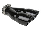 aFe Takeda 2.5-inch 304 Stainless Steel Clamp-On Exhaust Tip with Dual 3-inch Outlets - Black Finish