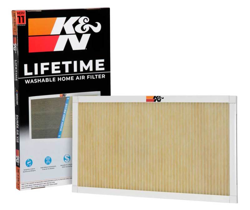 K&N HVAC Filter - 16 x 24 x 1, Reusable Washable Pleated Synthetic Filter for Improved Air Quality