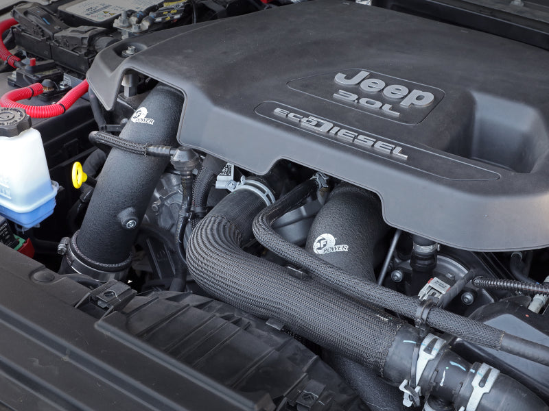 aFe BladeRunner Black 3-inch Intercooler Hot and Cold Side Pipe Kit for 2020-2021 Jeep Wrangler and Gladiator V6-3.0L (td)