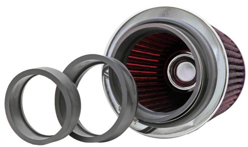 K&N Engineering Universal Air Filter Chrome Round Tapered - 4 Inch Flange ID, 1.125 Inch Flange Length, 5.5 Inch Height