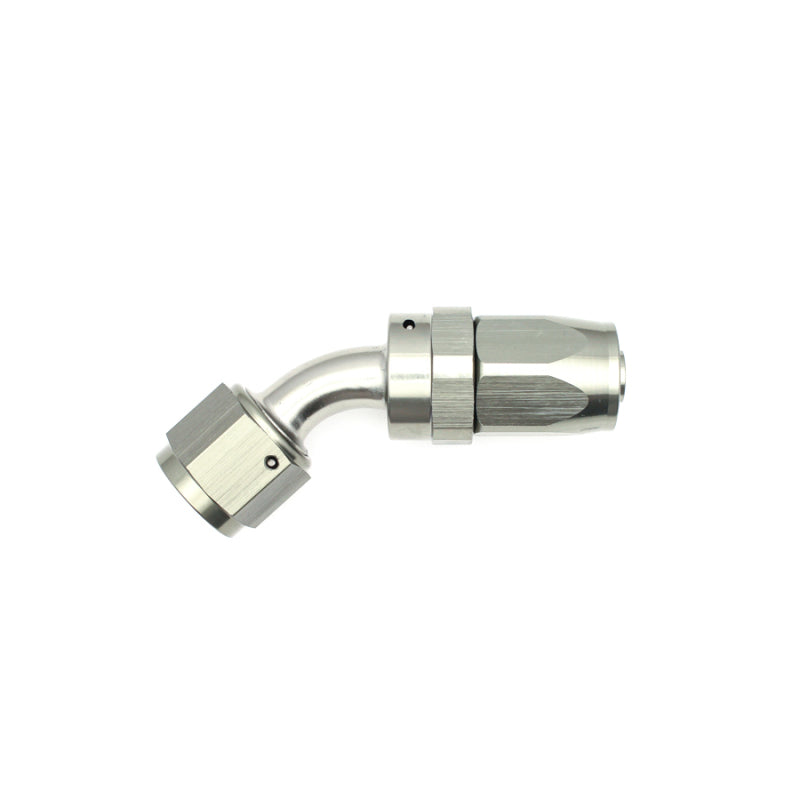 DeatschWerks 8AN Female Swivel 45-Degree Hose End CPE - Titanium Anodized