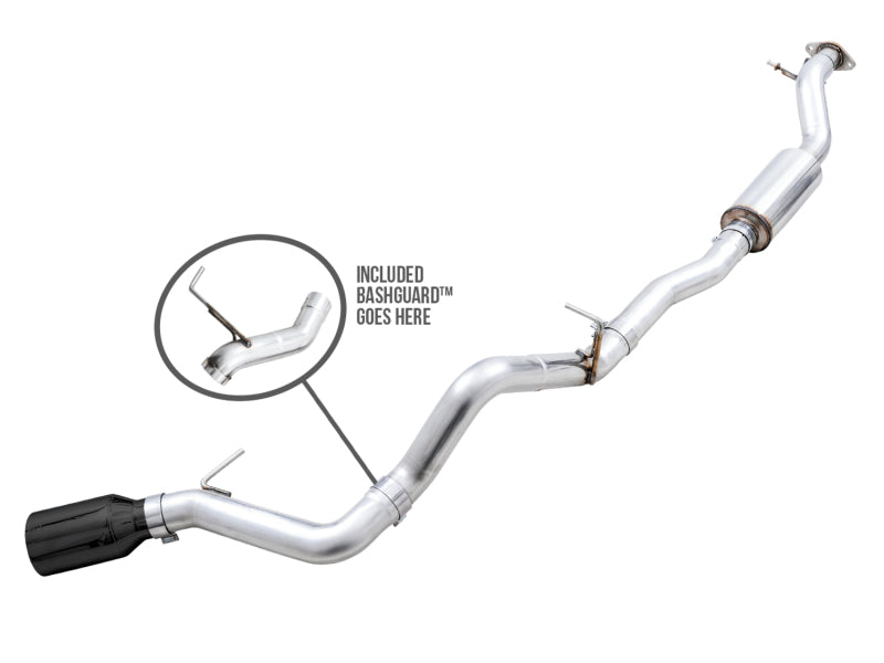 AWE Tuning 2021+ Ford Bronco 0FG Single Rear Exit Exhaust with Diamond Black Tip and BashGuard™