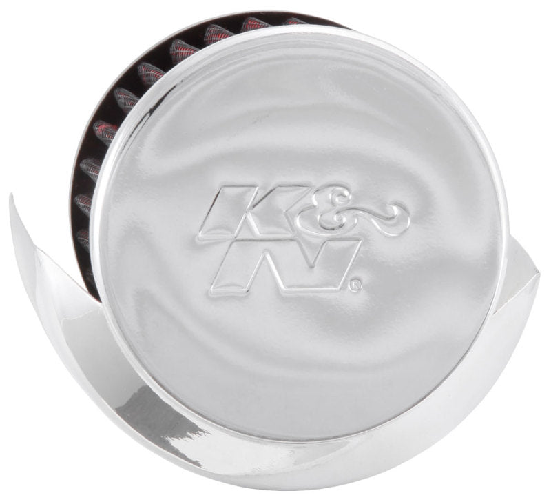 K&N Engineering 62-1513 Crankcase Vent Filter with Chrome Top and Rubber Base for Classic and Racing Engines