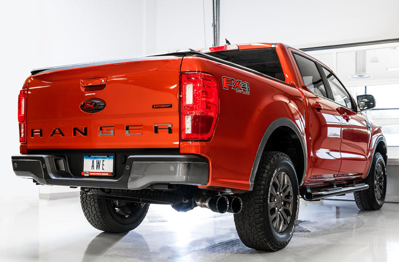 AWE Tuning 0FG Performance Exhaust System with BashGuard and Diamond Black Tips for Ford Ranger (2019-2022)