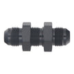 DeatschWerks 8AN Male Flare to 8AN Flare Bulkhead Adapter with Nut - Anodized Matte Black
