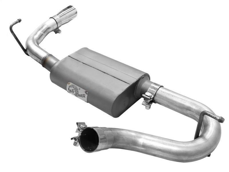 aFe Scorpion 2-1/2 Inch Aluminized Steel Axle-Back Exhaust System with Polished Tip for Jeep Wrangler (2007-2018) V6-3.6L/3.8L