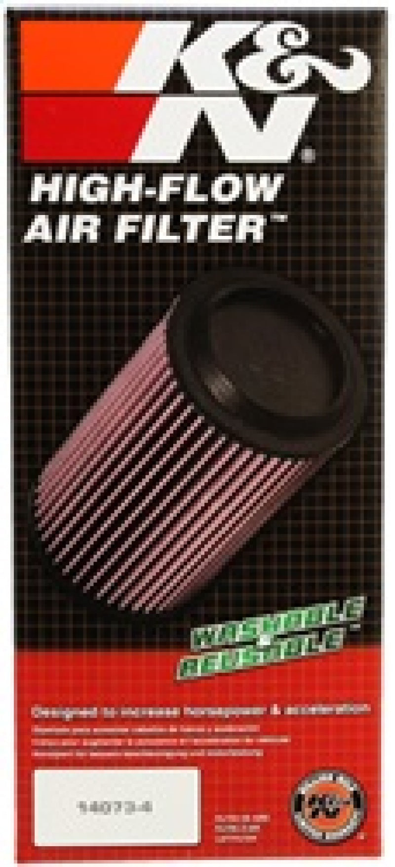 K&N Engineering Universal Rubber Air Filter Part RE-0860 - 4 inch Flanged, 6 inch Outer Diameter, 4-5/8 inch Outer Diameter Top, 12 inch Height