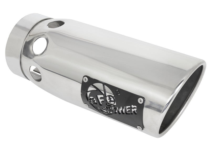 aFe Large Bore-HD 5 Inch Stainless Steel DPF-Back Exhaust System with Polished Tip for 2020-2023 GM Duramax Diesel Trucks Part #49-44125-P