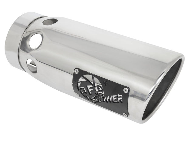 aFe Large Bore-HD 5 Inch Stainless Steel DPF-Back Exhaust System with Polished Tip for 2020-2023 GM Duramax Diesel Trucks Part #49-44125-P