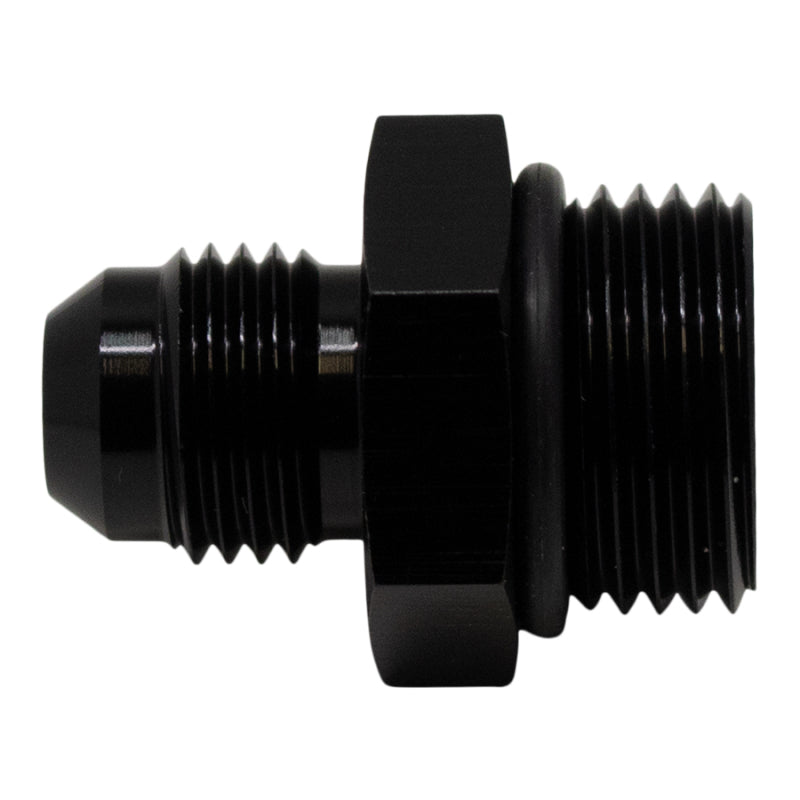 DeatschWerks 8AN ORB Male to 6AN Male Flare Adapter with O-Ring - Anodized Matte Black