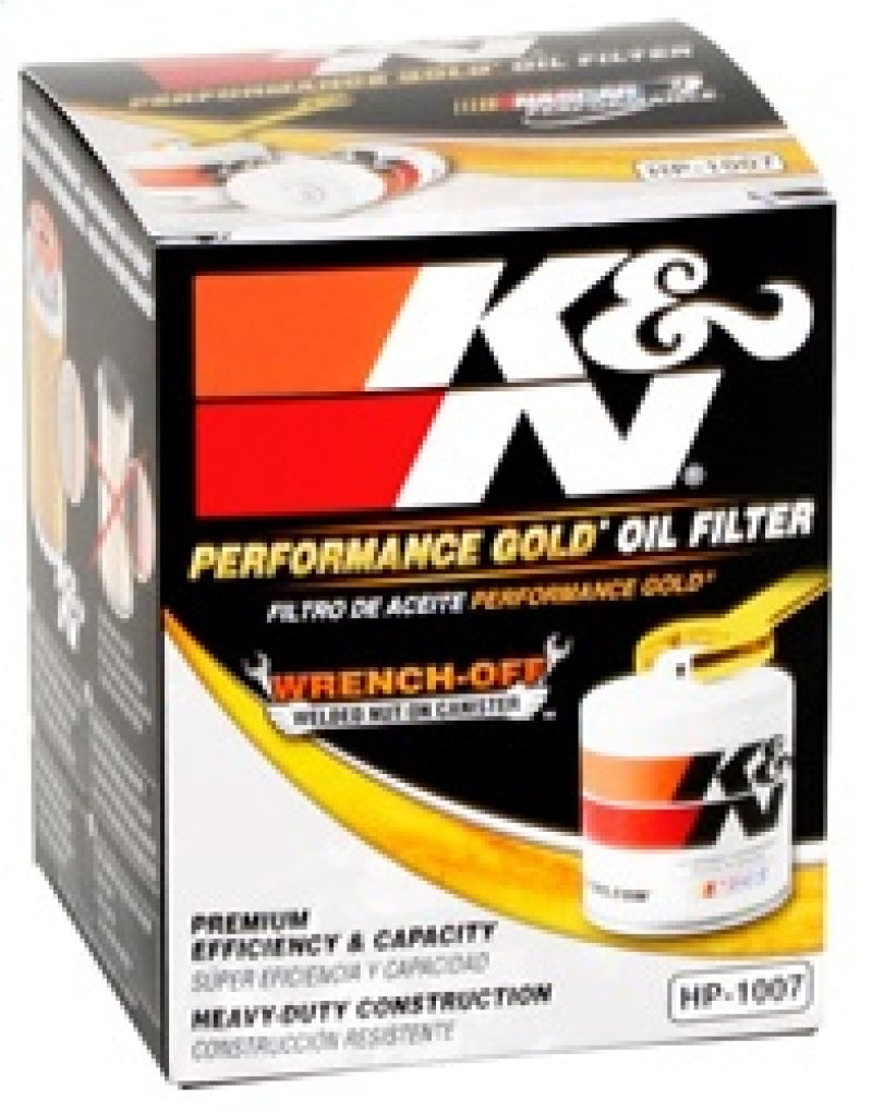 K&N Engineering Performance Gold Oil Filter for Buick, Chevrolet, and Oldsmobile - Part HP-1007