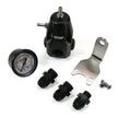 DeatschWerks DWR1000 Adjustable Fuel Pressure Regulator with Pressure Gauge and Fittings - Anodized Black