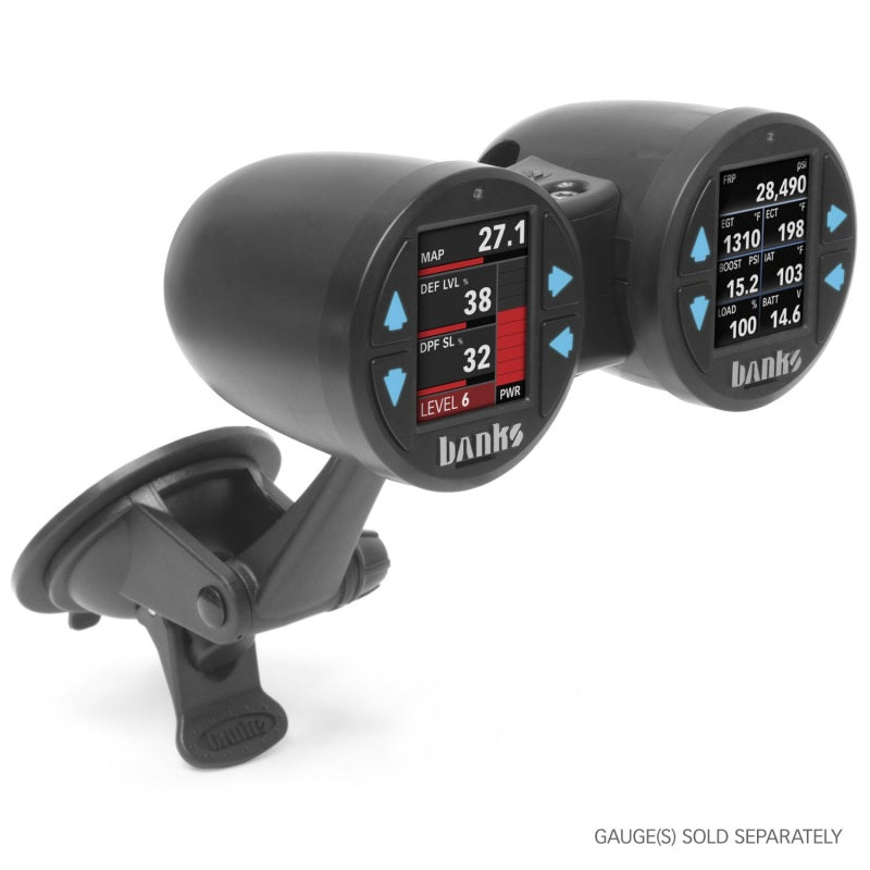 Banks Power Dual Gauge Pod Suction Mount for iDash and 52mm Gauges
