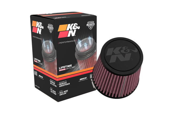 K&N Engineering Universal Clamp-On Air Filter 3 inch FLG / 4 1/2 inch B / 3 1/2 inch T / 4 3/8 inch H