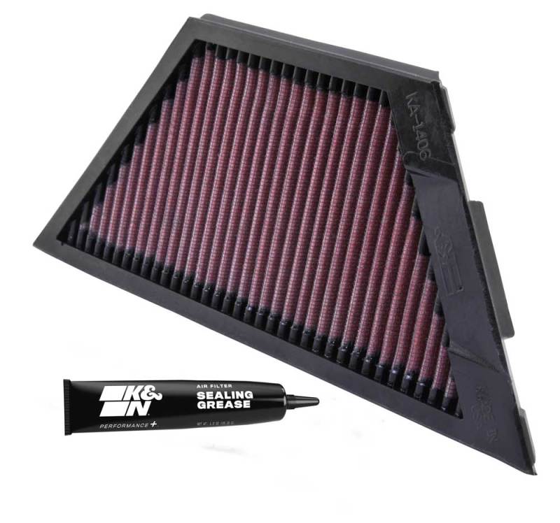 K&N Engineering High-Flow Replacement Air Filter for Kawasaki ZX-14R and ZG1400 Concours Models (Part Number KA-1406)