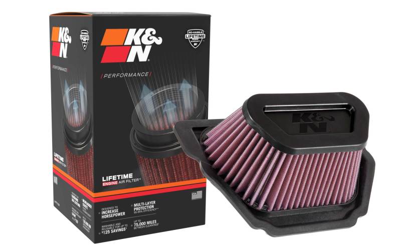 K&N Engineering YA-1020 High-Flow Replacement Air Filter for Yamaha YZF-R1 (2020-2024)