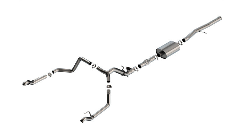 Borla 2024 Chevy Silverado 1500 6.2L V8 ATAK Catback Exhaust System – Factory Split Rear Exit, Valve Simulator, Dual 3.5" to 2.75" Pipes
