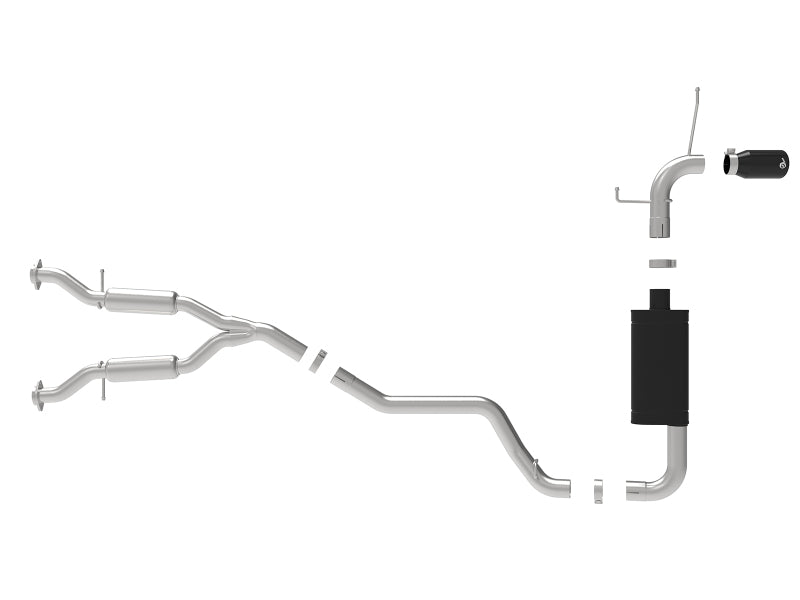 aFe Large Bore HD 3-inch Stainless Steel Cat-Back Exhaust with Black Tips for Jeep Grand Cherokee WK2 (2014-2019) V6-3.6L
