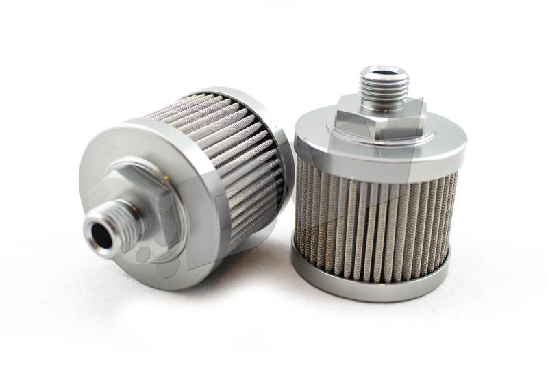 DeatschWerks Stainless Steel 6AN 100 Micron Universal Fuel Pump Pre-Filter - Part Number 8-01-06100