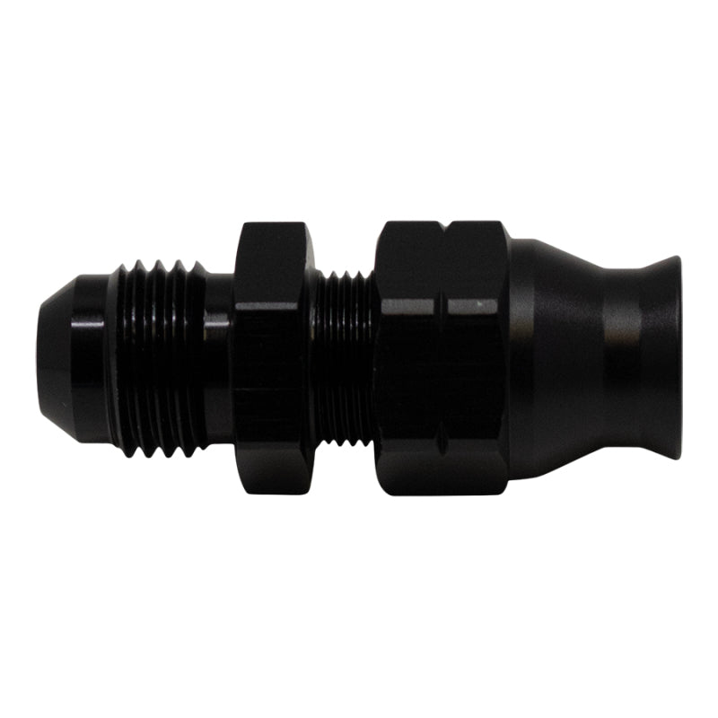 DeatschWerks 6AN Male Flare to 5/16 Inch Hardline Compression Adapter - Anodized Matte Black