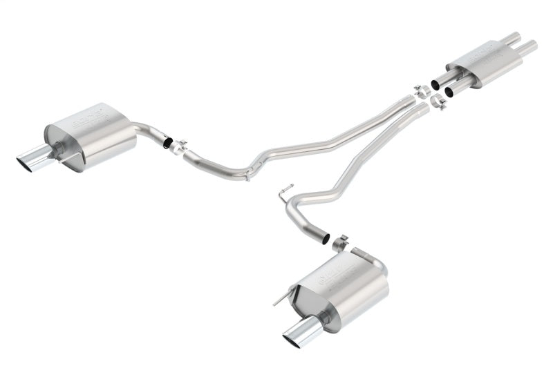 Borla ATAK Cat-Back Exhaust System for 2015-2017 Ford Mustang 3.7L V6 | 2.25-inch Pipe with 4-inch Single Round Rolled Tips