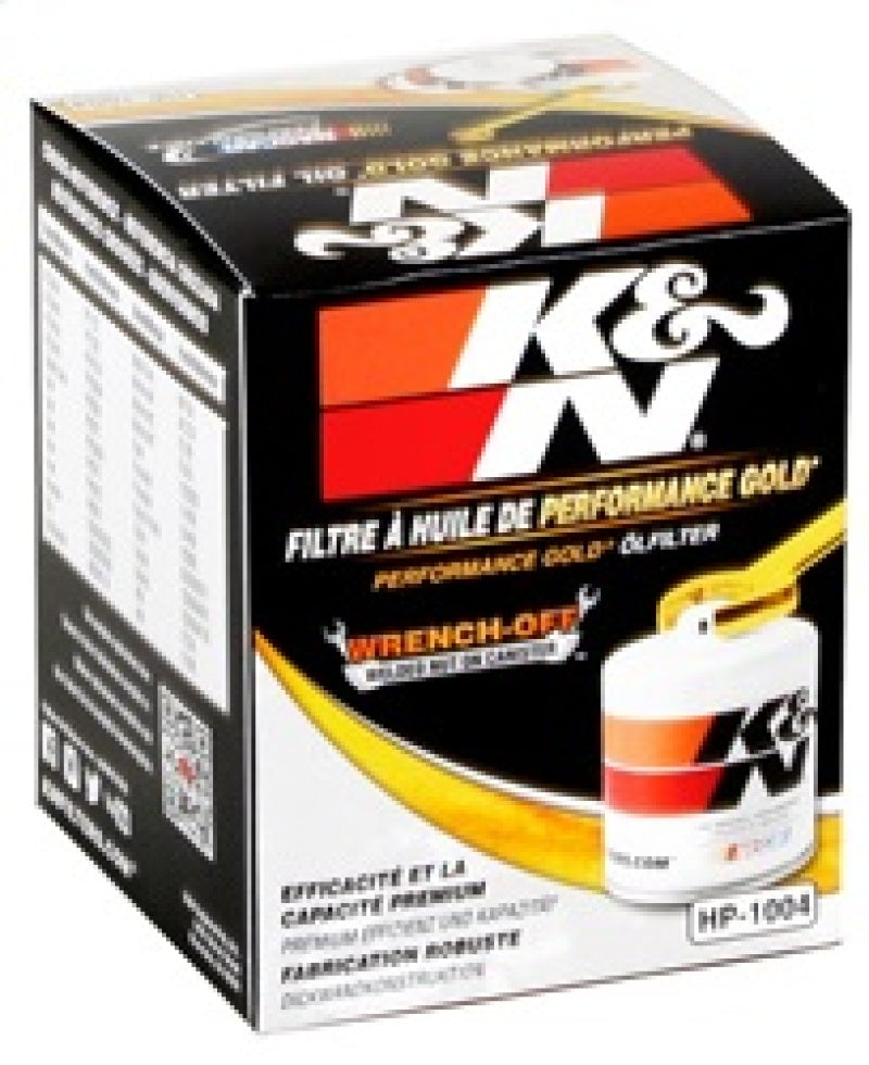 K&N Engineering HP-1004 Universal Performance Gold Oil Filter for Engine Protection and High Flow