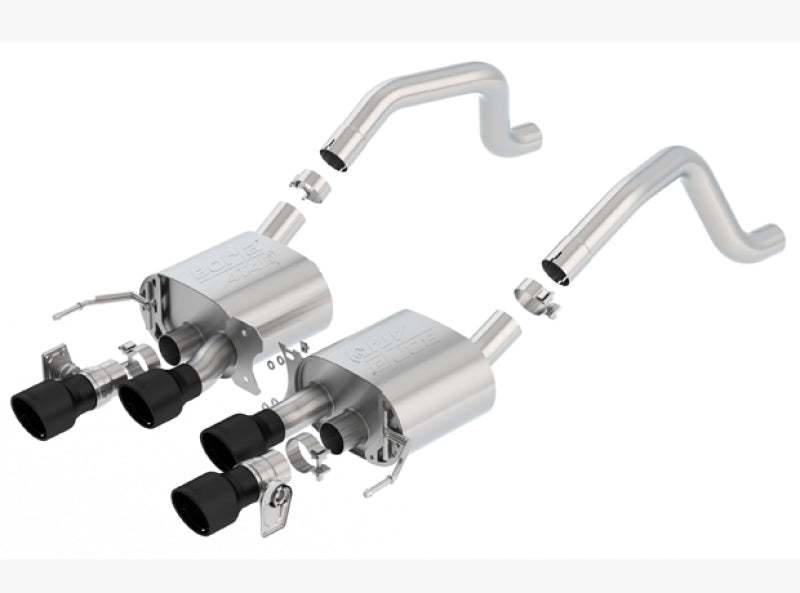 Borla ATAK Axle-Back Exhaust System for 2015-2019 Chevrolet Corvette C7 Z06 & Grand Sport with NPP Valves and Black Tips