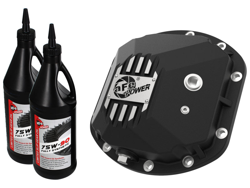 aFe Power Dana 30 Front Differential Cover for Jeep Wrangler TJ/JK 1997-2018 with Machined Fins & Synthetic Gear Oil