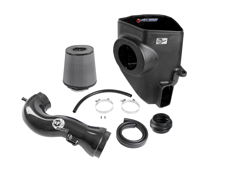 aFe 57-10015D Track Series Carbon Fiber Cold Air Intake System with Pro Dry S Filter for GM Trucks and SUVs 2016-2021