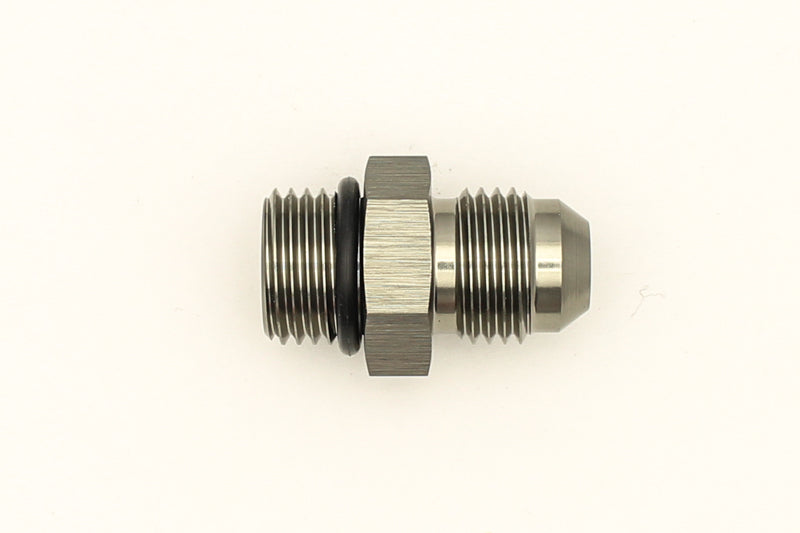 DeatschWerks 6AN ORB Male to 6AN Male Flare Adapter with O-Ring - Anodized Titanium
