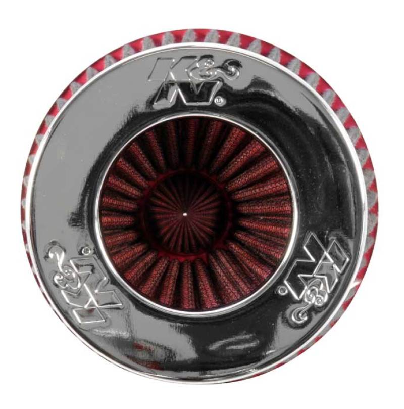 K&N Engineering Universal Air Filter Chrome Round Tapered - 4 Inch Flange ID, 1.125 Inch Flange Length, 9.5 Inch Height