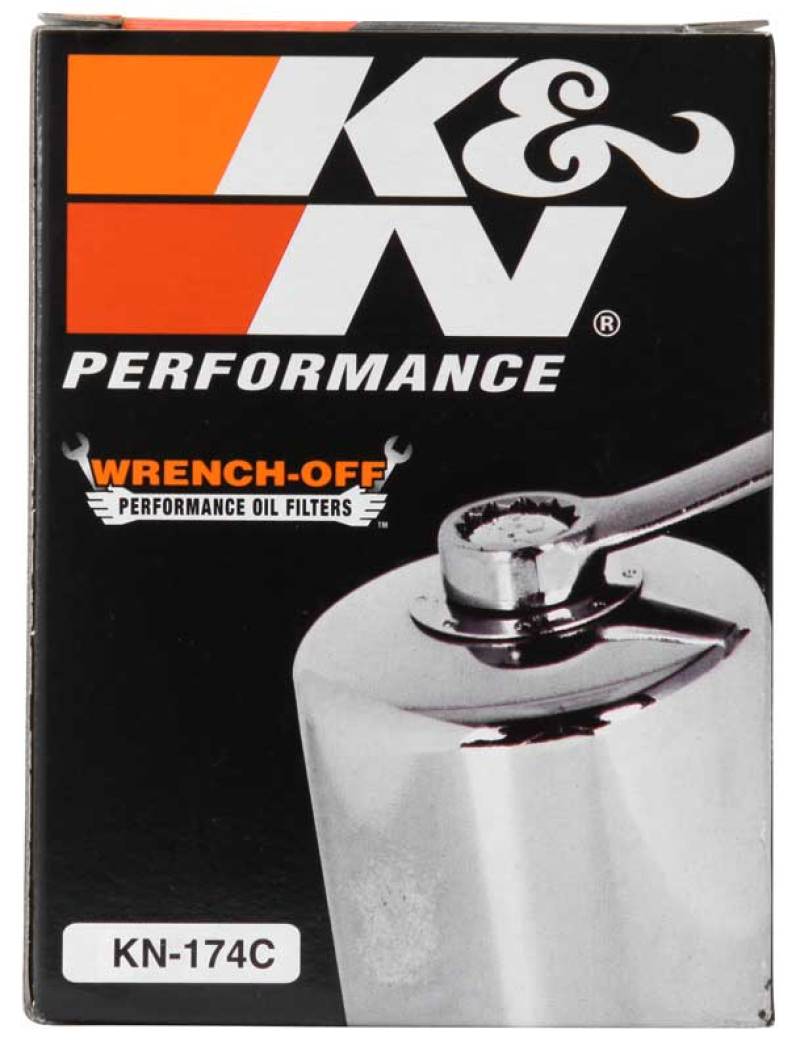 K&N Engineering Part KN-174C Chrome Canister Oil Filter for Harley-Davidson V-Rod