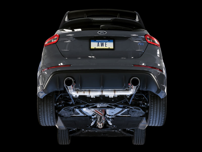 AWE Tuning Ford Focus RS Track Edition Cat-Back Exhaust with Chrome Silver Tips