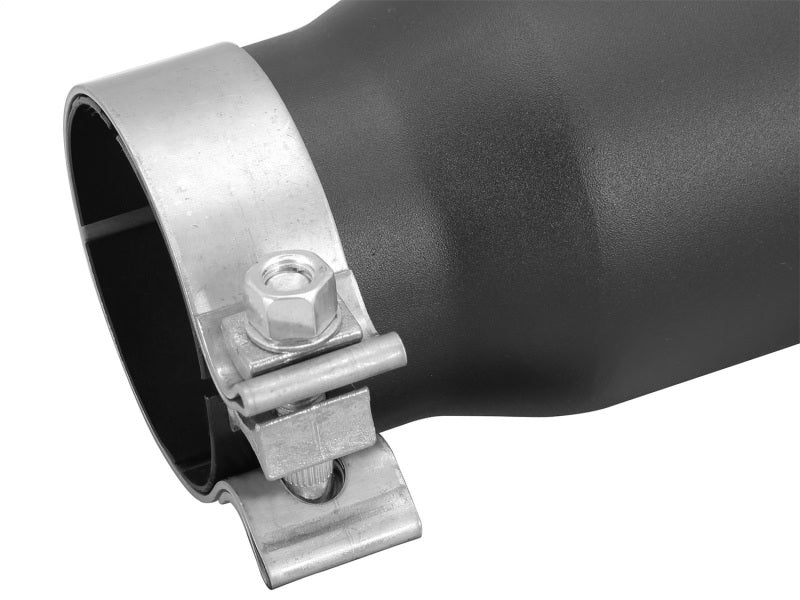 aFe Mach Force-Xp 3-inch Inlet x 4-inch Outlet Stainless Steel Clamp-On Exhaust Tip with Black Finish