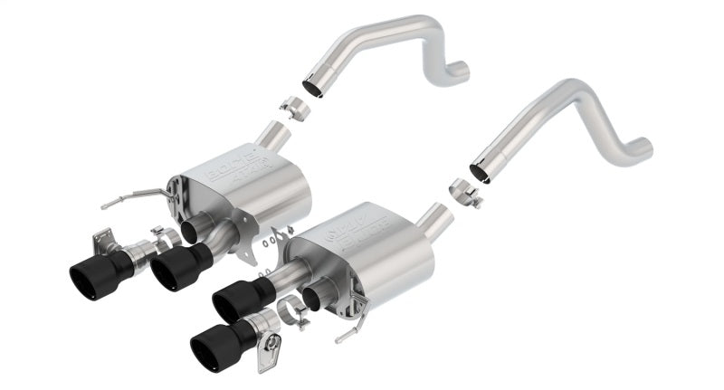 Borla ATAK Axle-Back Exhaust System for 2015-2019 Chevrolet Corvette C7 Z06 & Grand Sport with NPP Valves and Black Tips