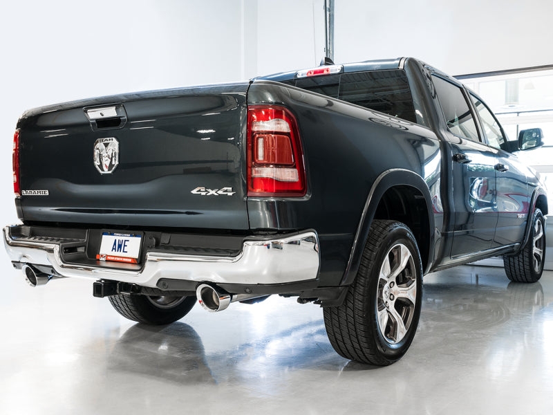 AWE Tuning 19-21 Ram 1500 5.7L Dual Rear Exit Cat-Back Exhaust with Chrome Silver Tips (Part #3015-32005)