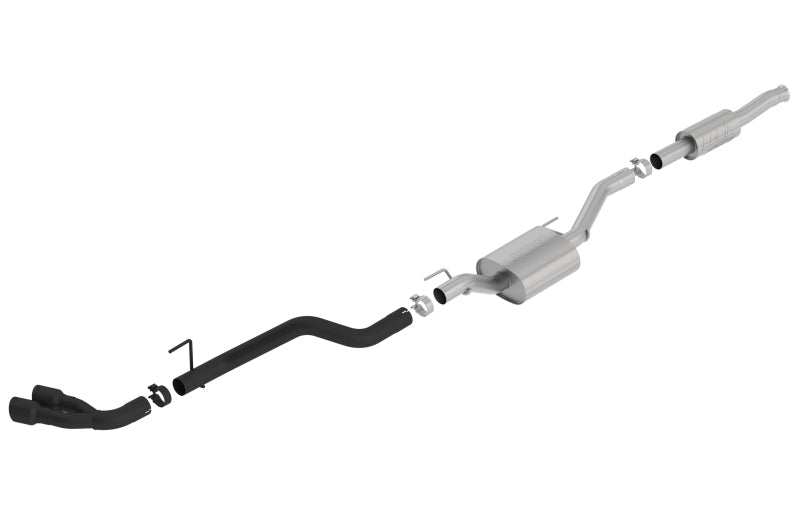Borla ATAK Cat-Back Exhaust System for 2020-2026 Jeep Gladiator 3.6L V6 with Black Tips, Part Number 140813CB