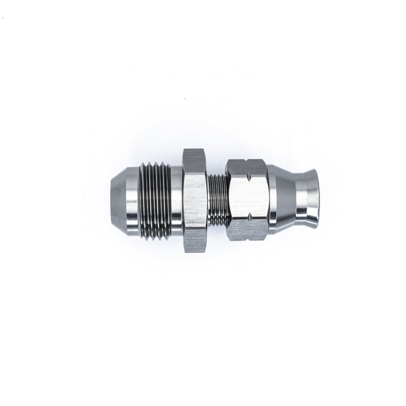 DeatschWerks 8AN Male Flare to 5/16 Inch Hardline Compression Adapter - Anodized Matte Black