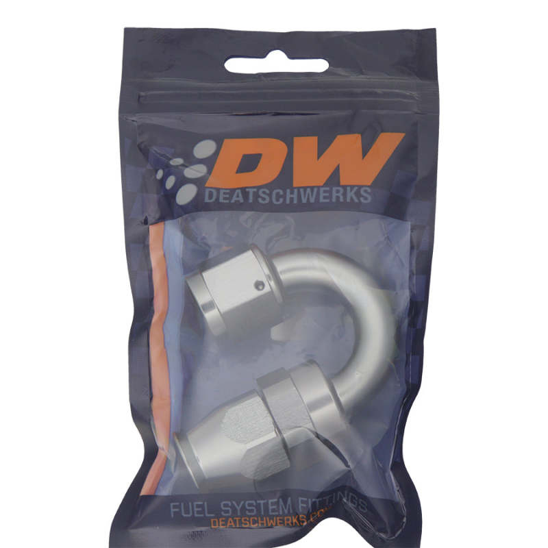 DeatschWerks 8AN Female Swivel 180-Degree Hose End PTFE with Olive Insert - Anodized DW Titanium