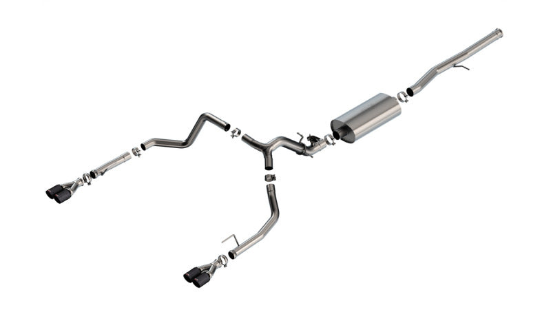 Borla 2024 Chevy Silverado 1500 6.2L V8 Touring Catback Exhaust with Valve Simulator - Carbon Fiber Tips