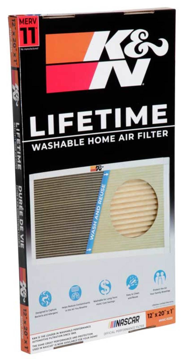 K&N HVAC Filter - 12 x 20 x 1, Reusable Pleated Synthetic Filter with MERV 11 Rating