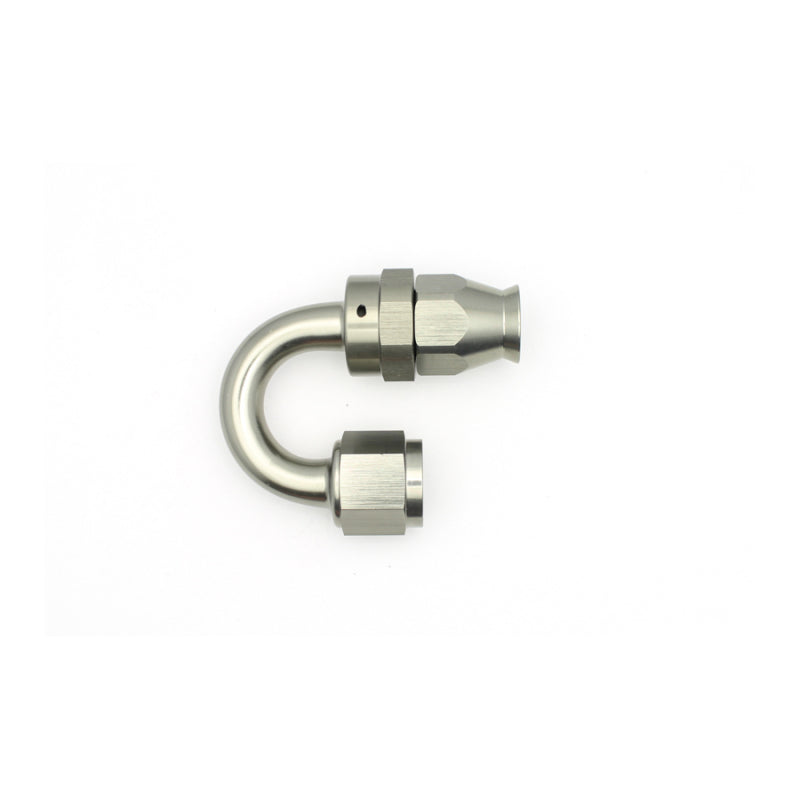 DeatschWerks 8AN Female Swivel 180-Degree Hose End PTFE with Olive Insert - Anodized DW Titanium